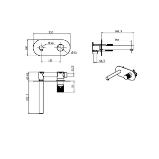 Встраиваемый смеситель для раковины Boheme Stick Touch 125-BRB.2 брашированная бронза